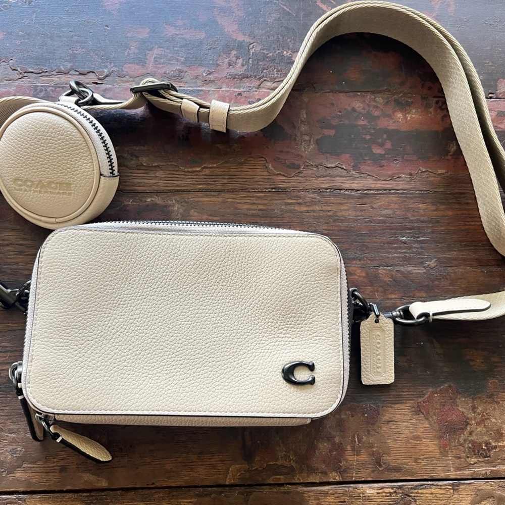 Coach Beige Crossbody Bag with Pouch